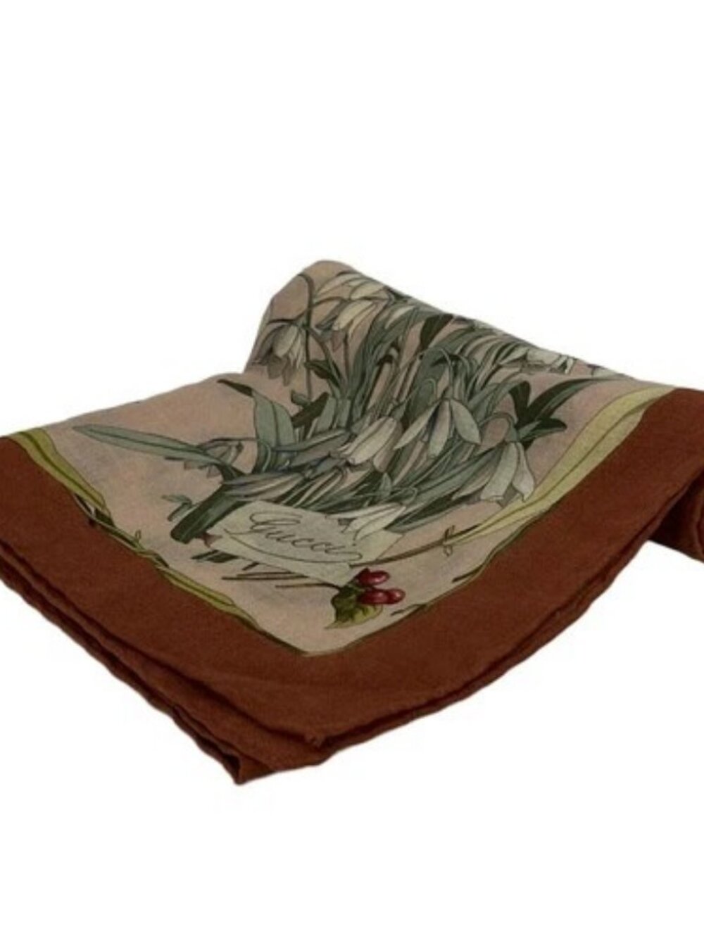 GUCCI Pink Beige Multi Wool Cashmere Silk Scarf